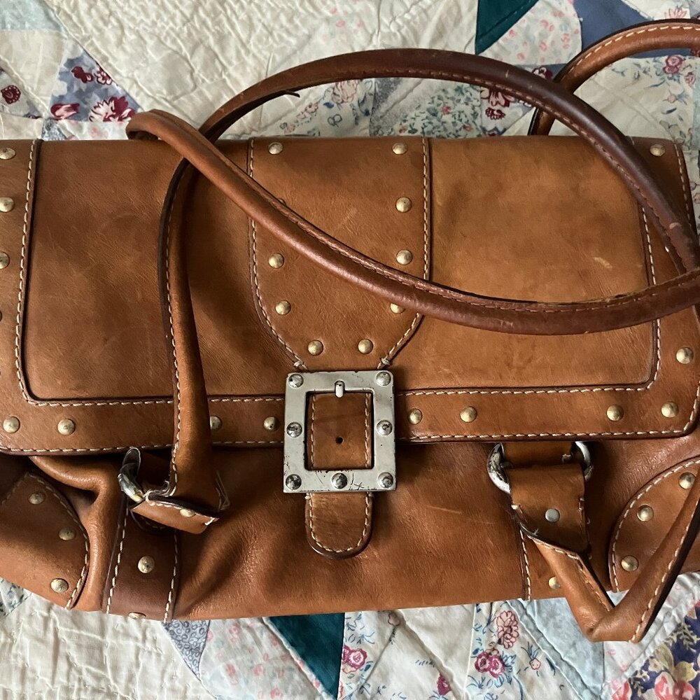 Vintage Michael Kors Leather Studded Shoulder Bag
